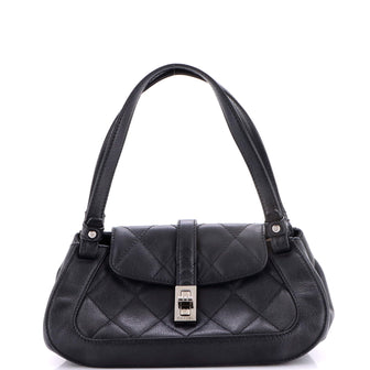 Chanel Mademoiselle Lock Shoulder Bag Quilted Caviar Small