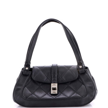 Chanel Mademoiselle Lock Shoulder Bag Quilted Caviar Small