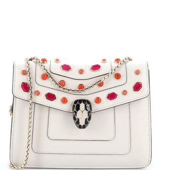 Bvlgari Serpenti Forever Shoulder Bag Embellished Leather Mini