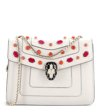Bvlgari Serpenti Forever Shoulder Bag Embellished Leather Mini