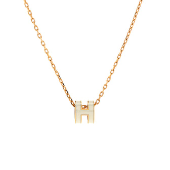 Hermes Pop H Pendant Chain Necklace Metal and Enamel Mini