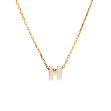 Hermes Pop H Pendant Chain Necklace Metal and Enamel Mini