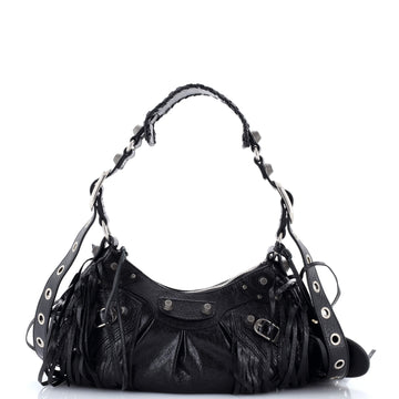 Balenciaga Le Cagole Giant Studs Fringe Shoulder Bag Leather XS