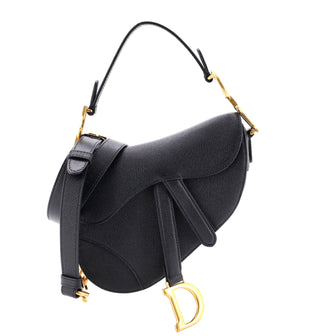 Christian Dior Saddle Handbag with Strap Leather Mini