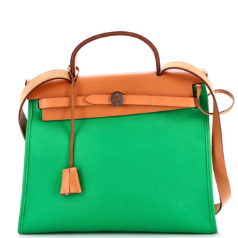 Hermes Herbag Zip Leather and Toile 31