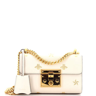 Gucci Padlock Shoulder Bag Printed Leather Small