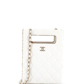 Chanel Chain Around Cut Out Handle Evening Tote Quilted Caviar Mini