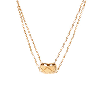 Chanel Coco Crush Double Chain Pendant Necklace 18K Yellow Gold