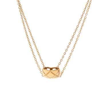 Chanel Coco Crush Double Chain Pendant Necklace 18K Yellow Gold