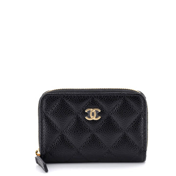 Chanel CC Zip Coin Purse Quilted Caviar Small