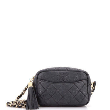 Chanel Coco Tassel Camera Case Quilted Caviar Mini