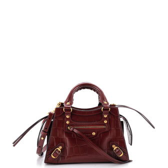 Balenciaga Neo Classic City Bag Crocodile Embossed Leather Mini