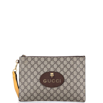 Gucci Neo Vintage Wristlet Pouch GG Coated Canvas