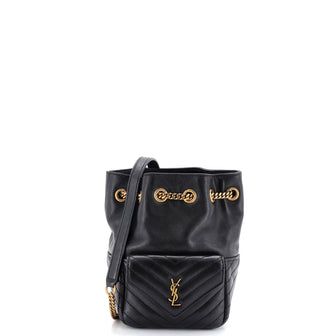 Saint Laurent Joe Bucket Bag Matelasse Chevron Leather Mini