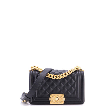 Chanel Boy Flap Bag Quilted Caviar Small