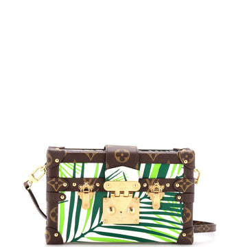 Louis Vuitton Petite Malle Handbag Limited Edition Palm Print Leather and Monogram Canvas