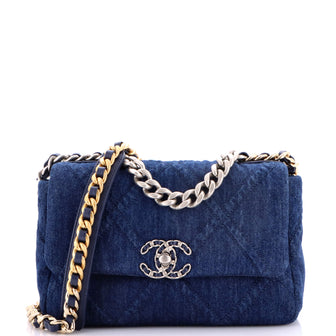Chanel 19 Flap Bag Quilted Denim Medium