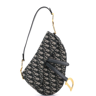 Christian Dior Saddle Handbag Oblique Canvas Medium