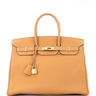 Hermes Birkin Handbag Brown Togo with Gold Hardware 35