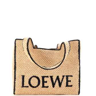 Loewe Paula's Ibiza Logo Tote Raffia Large