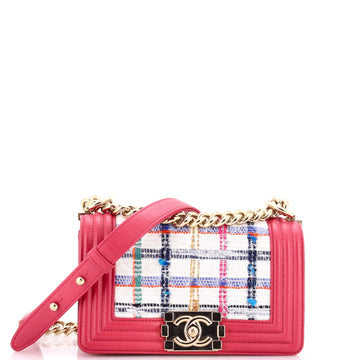 Chanel Boy Flap Bag Quilted Tweed Small