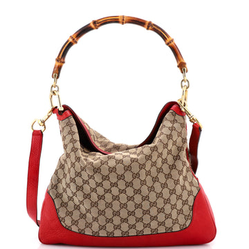 Gucci Diana Bamboo Shoulder Bag GG Canvas Medium