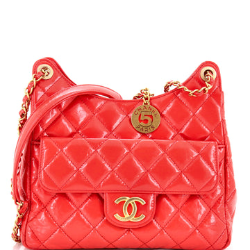 Chanel Wavy CC Hobo Quilted Crumpled Calfskin Medium
