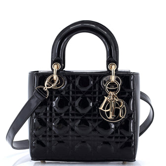 Christian Dior Lady Dior Bag Cannage Quilt Patent Small