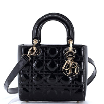 Christian Dior Lady Dior Bag Cannage Quilt Patent Small
