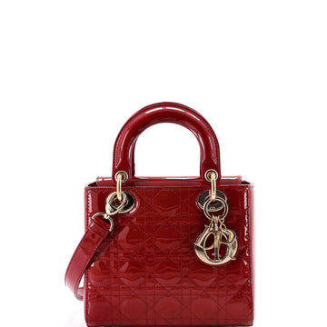 Christian Dior Lady Dior Bag Cannage Quilt Patent Small