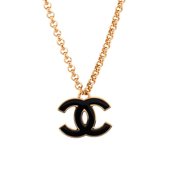 Chanel CC Pendant Necklace Metal with Enamel