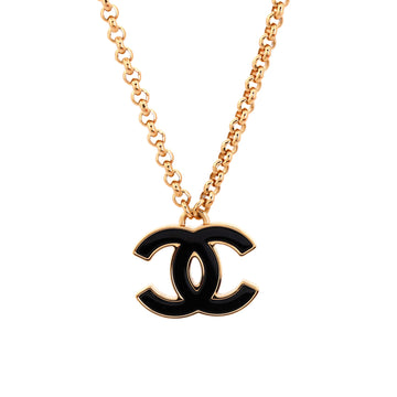 Chanel CC Pendant Necklace Metal with Enamel
