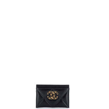 Chanel 19 Card Holder Quilted Leather