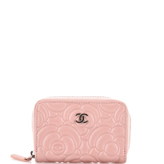 Chanel CC Zip Coin Purse Camellia Goatskin