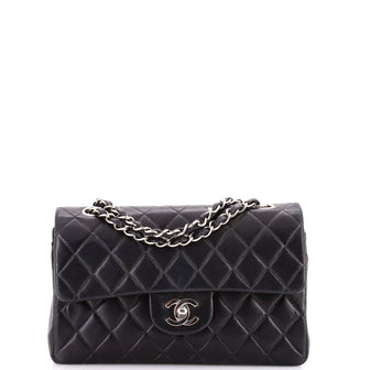Chanel Vintage Classic Double Flap Bag Quilted Lambskin Small