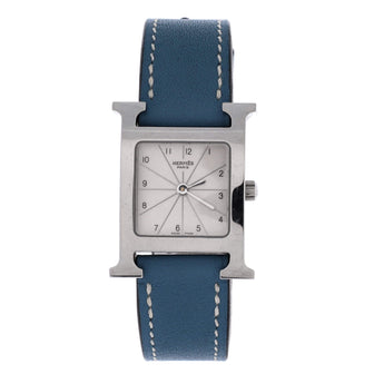 Hermes Heure H Quartz Watch Stainless Steel and Leather 21
