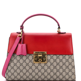Gucci Padlock Top Handle Bag GG Coated Canvas and Leather Medium