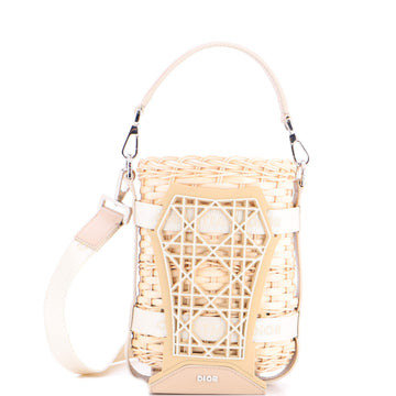 Christian Dior Sahara Basket Bag Wicker Raffia with Leather