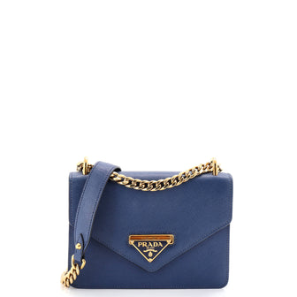 Prada Envelope Flap Chain Shoulder bag Saffiano Leather Small