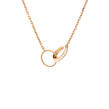 Cartier Love Interlocking Necklace 18K Rose Gold with Diamonds