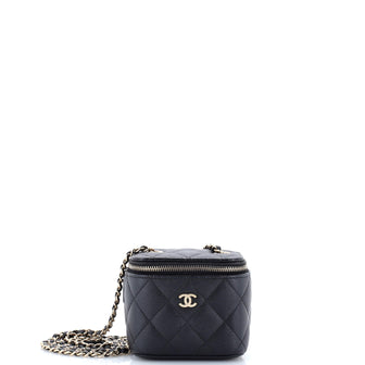 Chanel Classic Vanity Case with Chain Quilted Caviar Mini