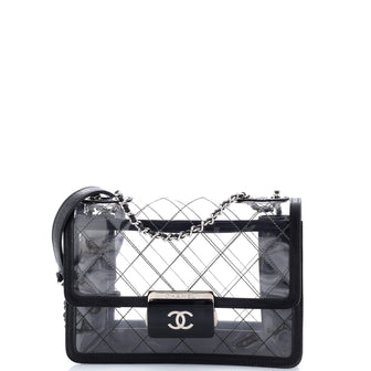 Chanel Beauty Lock Flap Bag Quilted PVC With Lambskin Large