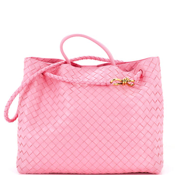 Bottega Veneta Andiamo Top Handle Bag Denim with Leather Large