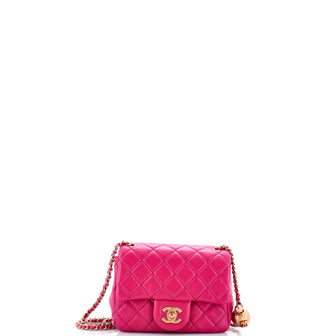 Chanel Pearl Crush Square Flap Bag Quilted Lambskin Mini