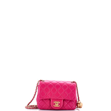 Chanel Pearl Crush Square Flap Bag Quilted Lambskin Mini