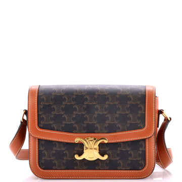 Celine Triomphe Shoulder Bag Triomphe Coated Canvas Medium