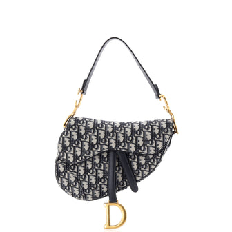 Christian Dior Saddle Handbag Oblique Canvas Medium