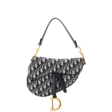 Christian Dior Saddle Handbag Oblique Canvas Medium