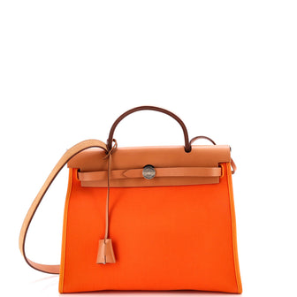Hermes Herbag Zip Leather and Toile 31