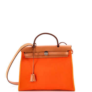 Hermes Herbag Zip Leather and Toile 31